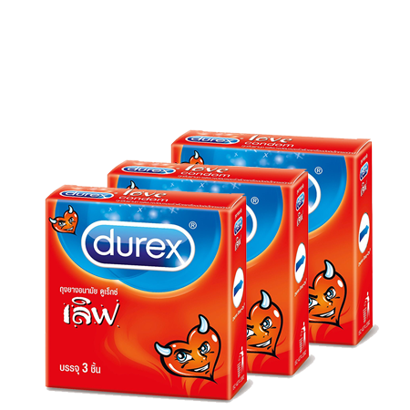 Durex Love Condom 52.5mm 3 pcs x 3 boxes, Durex,ถุงยางอนามัยผิวเรียบ,ถุงยางอนามัย, Love Condom,ถุงยางอนามัยDurex 