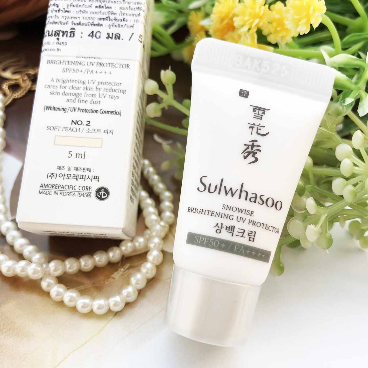 Sulwhasoo,Snowise Brightening UV Protector #02 SPF50+/PA++++ 5ml.,Snowise Brightening UV Protector #02 SPF50+/PA++++,Snowise Brightening UV Protector #02 SPF50+/PA++++ ราคา,Snowise Brightening UV Protector #02 SPF50+/PA++++ รีวิว