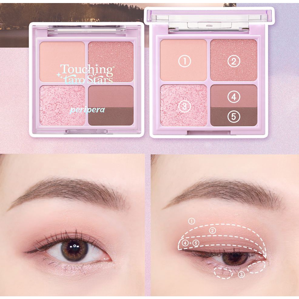 PERIPERA Ink Pocket Shadow Palette #05 Touching Taro Stars 